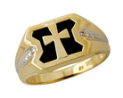 Onyx and Diamond Cross Ring