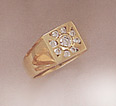 14K Gold Men's CZ Ring