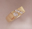 14K Solid Gold Men's CZ Ring