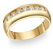 14K Gold Men's 7 Stone CZ Ring