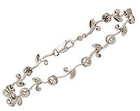 14K White Gold Bud & Leaf 1/4 Carat Diamond Bracelet
