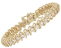 14K Gold Traditional Swirl 5.0 Carat Diamond Bracelet
