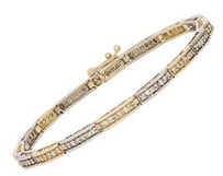 14K Two-Tone Gold ''Bridge'' 1 Carat Diamond Bracelet