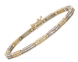 14K Two-Tone Gold ''Bridge'' 1 Carat Diamond Bracelet