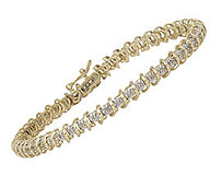 10K Two-Tone  Gold 1/4 Carat Diamond Swirl Bracelet
