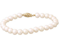 Cultured Round Pearl Bracelet 14K Yellow Gold - 6.5mm