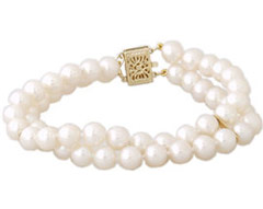 Cultured Round Pearl Braceket 14K Yellow Gold - 6.5mm