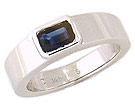 14K White Gold Bezel Set Sapphire Ring