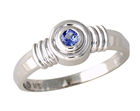Bezel Set Tanzanite Ring - 14K White Gold
