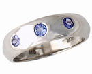 3 Stone Tanzanite Band - 14K White Gold