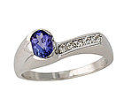 Tanzanite and Diamond Ring - 14K White Gold