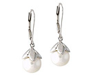 Freshwater Pearl Drop Earrings - 14K White Gold