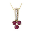 Ruby and Diamond Clover Pendant - 14K Gold