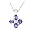 Pear Shaped Tanzanite Gemstone and Diamond Pendant - 14K White Gold