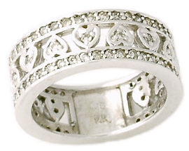 Byzantine 1 Carat Diamond Heart Band - 14K White Gold