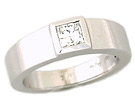 Bezel Set Princess 1/2 Carat Diamond Ring - 14K White Gold