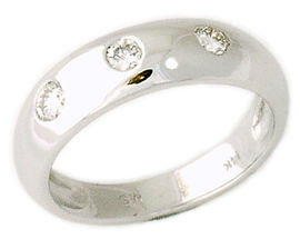 Triple Sparkle 0.30 Carat Diamond Ring - 14K White Gold