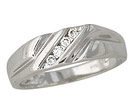 Mens Diamond Ring - 14K White Gold