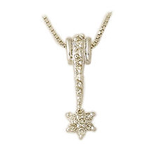14K Gold Diamond Flower Wand Pendant