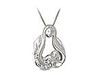 Mother Love Diamond Pendant - 14K White Gold