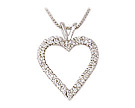 14K White Gold 1.0 Full Carat Diamond Heart Pendant with Chain
