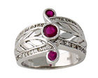 3 Stone Ruby and Diamond Right Hand Ring