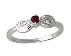 Ruby and Diamond Ribbon Ring - 14K White Gold