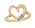 Diamond Heart Ring - 10K Gold