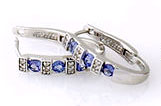 Tanzanite & Diamond White Gold Hoop Earrings
