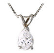 1/5 Carat Pear Diamond Solitaire Pendant - 14K White Gold