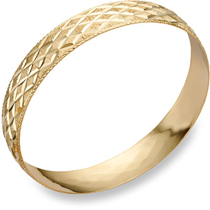 Swiss Cut 14K Gold Design Bangle Bracelet