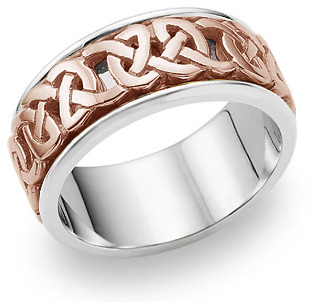 Caedmon 14K Rose Gold Celtic Knot Wedding Band Ring