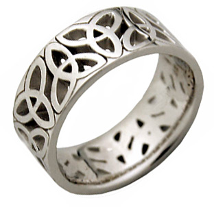 Triangle Knot Celtic Ring - 14K White Gold