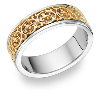 Celtic Design Ring - 14K Two-Tone Gold