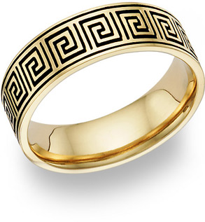 Antiqued Celtic Maze Wedding Band Ring - 14K Gold