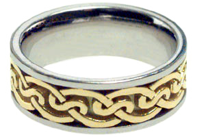 Celtic Knot Ring - 14K Two-Tone Gold