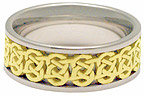 14K Two-Tone Gold Celtic Design Band