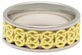 14K Two-Tone Gold Celtic Design Band