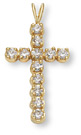 CZ Cross Pendant - 14K Gold