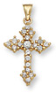14K Gold CZ Cross Pendant