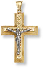 14K Two-Tone Gold Crucifix Pendant