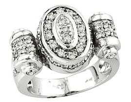 Antique Victorian Diamond Ring - 1 Carat - 18k White Gold