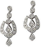Diamond Chandelier Dangling Earrings 14K White Gold