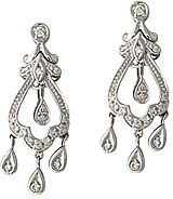 Diamond Chandelier Dangling Earrings 14K White Gold