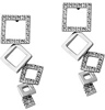 Diamond Square Dangle Earrings in 14K White Gold
