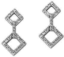 Diamond Drop Triangle Earrings in 14k White Gold