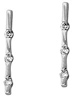 Three Stone Diamond Stick Earrings - 14K White Gold
