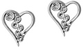 Diamond Heart Earrings - 14K White Gold