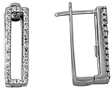 Diamond Rectangle Earrings - 14K White Gold