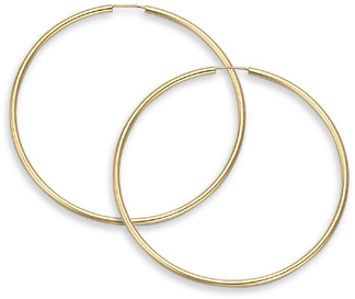 14K Gold Hoop Earrings - 1 3/4 inch diameter (2mm thickness)